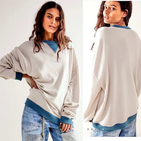 Free People Classic Colorblack Oversized Crewneck - Picture 9 of 9